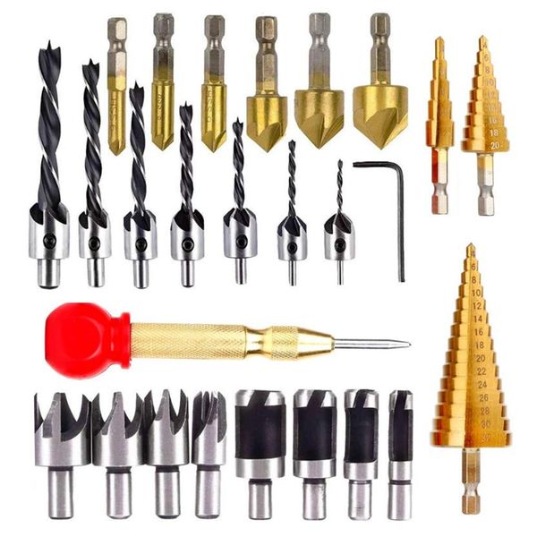 woodworking chamfer countersink drill bit step drill bits 5 flute 90 degree countersink wood plug cutter and certer punch
woodworking chamfer countersink drill bit step drill bits 5 flute 90 degree countersink wood plug cutter and certer punch