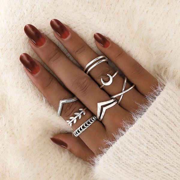 7 pcs/set classic ring simple vintage moon cross leaves geometric knuckle joint finger rings women wedding gifts jewelry, Golden;silver
7 pcs/set classic ring simple vintage moon cross leaves geometric knuckle joint finger rings women wedding gifts jewelry, Golden;silver