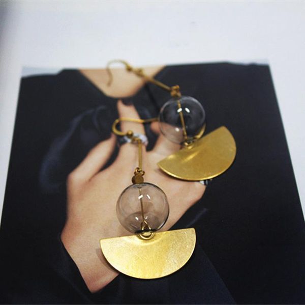 women jewelry temperament soot glass ball bubble retro brass simple dangle earrings for anniversary party gift, Silver
women jewelry temperament soot glass ball bubble retro brass simple dangle earrings for anniversary party gift, Silver