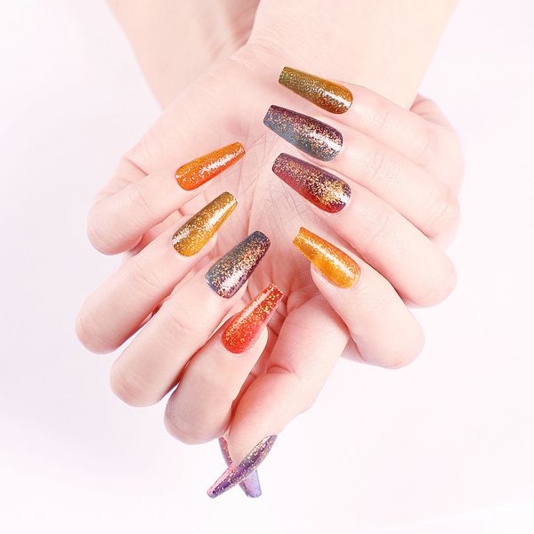 gradient glitter powder trapezoid ballet fake nails material long style wearable full cover finished nail d, Red;gold
gradient glitter powder trapezoid ballet fake nails material long style wearable full cover finished nail d, Red;gold