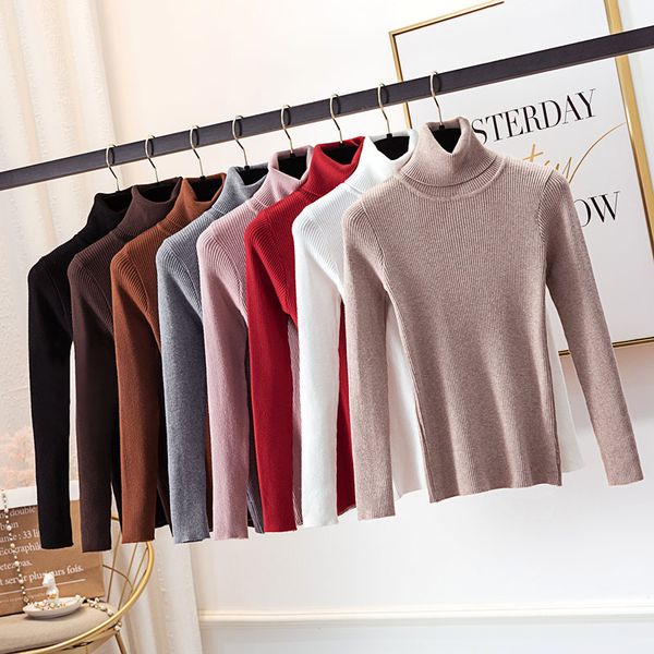 autumn winter knitted turtleneck women sweater elegant solid slim women's turtleneck sweater for women pullover sweaters female, White;black
autumn winter knitted turtleneck women sweater elegant solid slim women's turtleneck sweater for women pullover sweaters female, White;black