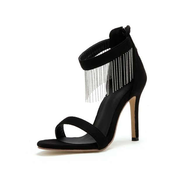 2020 plus size fashion spring and summer fine high heel tassel open toe nightclub black plus size sandals
2020 plus size fashion spring and summer fine high heel tassel open toe nightclub black plus size sandals