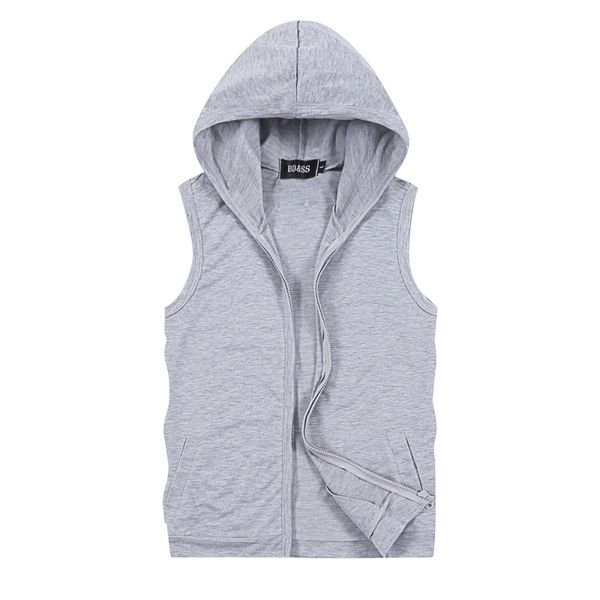 hooded casual sport mens vests spring summer solid color sleeveless men coats zipper fly fitness outerwear, Black;white
hooded casual sport mens vests spring summer solid color sleeveless men coats zipper fly fitness outerwear, Black;white