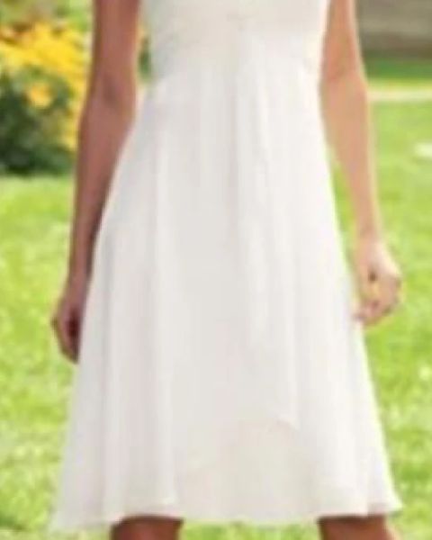a-line wedding dresses scoop neck knee length chiffon taffeta sleeveless country plus size with draping, White
a-line wedding dresses scoop neck knee length chiffon taffeta sleeveless country plus size with draping, White