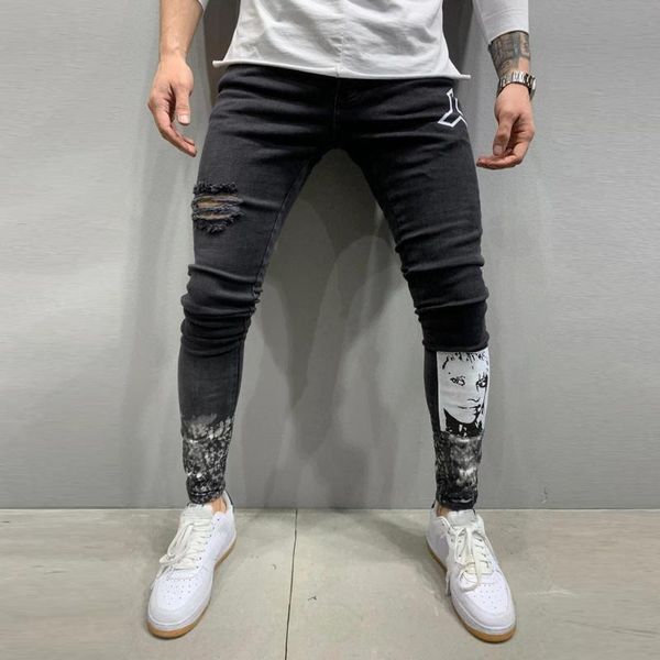men's jeans 2021 men printed zipper denim vintage hip hop work trousers for pants vaqueros hombre, Blue
men's jeans 2021 men printed zipper denim vintage hip hop work trousers for pants vaqueros hombre, Blue