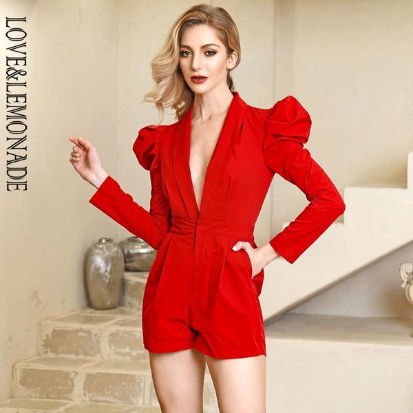 love&lemonade deep v-neck bubble long sleeve crimson playsuit lm82398, Black;white
love&lemonade deep v-neck bubble long sleeve crimson playsuit lm82398, Black;white