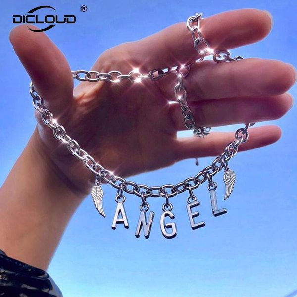 ins daddy angel chains necklaces women fashion letter stainless steel choker necklace punk style sliver beads chain t200113, Silver
ins daddy angel chains necklaces women fashion letter stainless steel choker necklace punk style sliver beads chain t200113, Silver