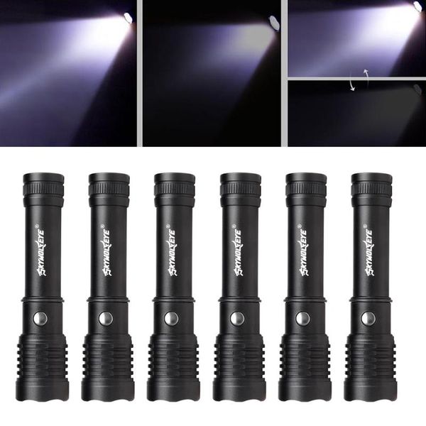 10pcs Portable Work Night Torch Light Lamp Taschenlampe Household With Rope 18650 Torch Light Skywolfeye Flashlights