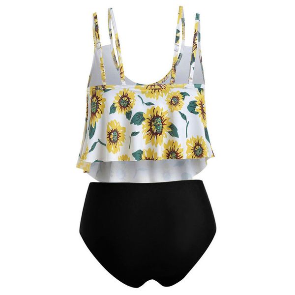 women bathing polyester suits ruffled with high waisted bottom bikini set sunflower printed swimming costumi da bagno donna sx, White;black
women bathing polyester suits ruffled with high waisted bottom bikini set sunflower printed swimming costumi da bagno donna sx, White;black