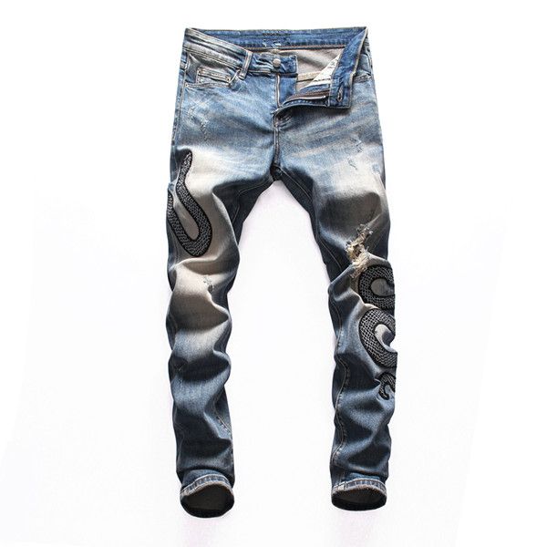 in summer, the new men's long jeans have many tight-fitting styles, embroidery, holes, fashion and comfort, Blue
in summer, the new men's long jeans have many tight-fitting styles, embroidery, holes, fashion and comfort, Blue