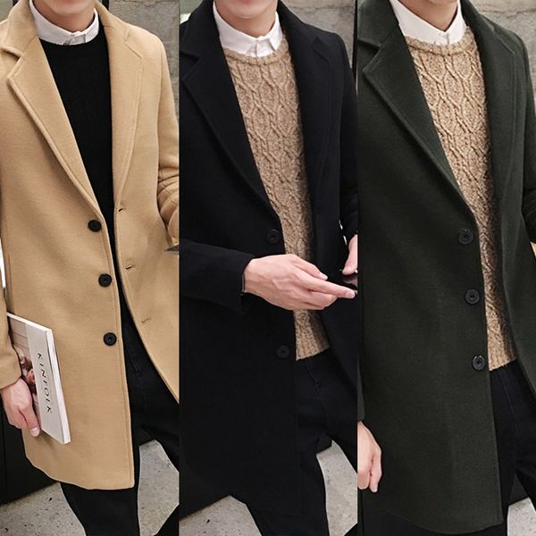 2020 autumn men's large woolen windbreaker wool coat wool korean slim mid-length solid color woolen trench coat, Tan;black
2020 autumn men's large woolen windbreaker wool coat wool korean slim mid-length solid color woolen trench coat, Tan;black