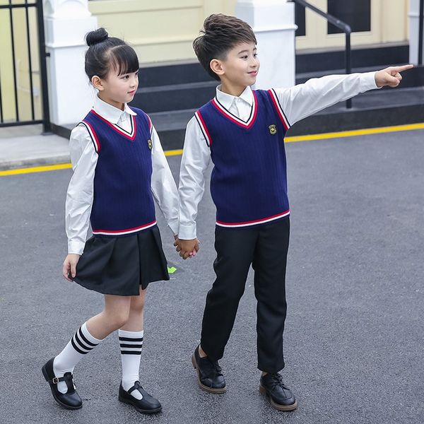 xvnlq sweater vest 2019 korean children's wear cotton thread kindergarten children's wear student class uniform student school uni, Blue
xvnlq sweater vest 2019 korean children's wear cotton thread kindergarten children's wear student class uniform student school uni, Blue
