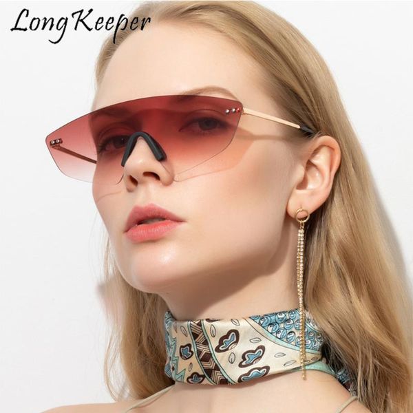 sunglasses 2021 rimless oversize sun glasses with nails women uv protection man fashion gradient clear gafas de sol, White;black
sunglasses 2021 rimless oversize sun glasses with nails women uv protection man fashion gradient clear gafas de sol, White;black
