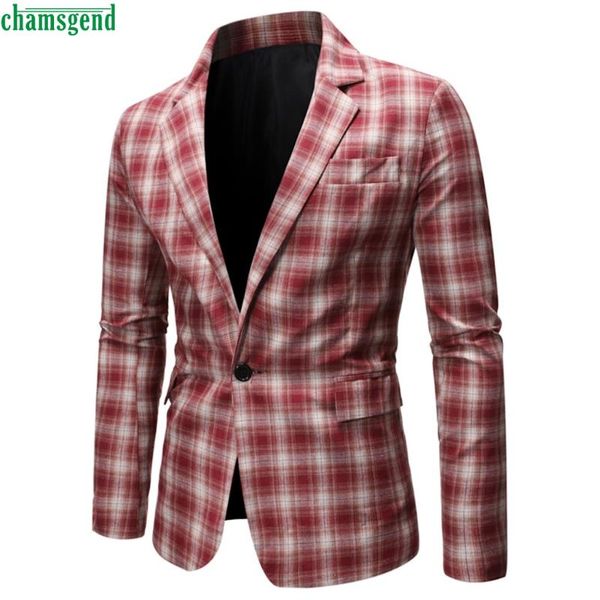 chamsgend men's suit jackets fashion plaid blazer simple casual new style coat banquet suit coat blazer a cuadros de moda new, White;black
chamsgend men's suit jackets fashion plaid blazer simple casual new style coat banquet suit coat blazer a cuadros de moda new, White;black