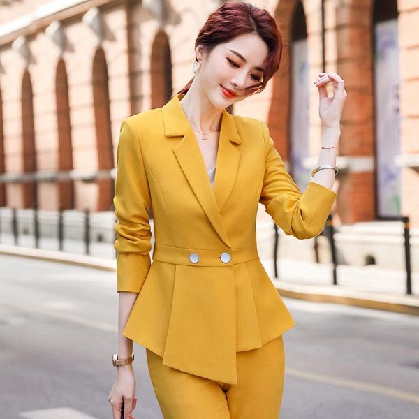 women's suits & blazers fashion 2021 asymmetric ruffle blazer jacket coat green yellow pink solid for office lady wear size s-4xl, White;black
women's suits & blazers fashion 2021 asymmetric ruffle blazer jacket coat green yellow pink solid for office lady wear size s-4xl, White;black