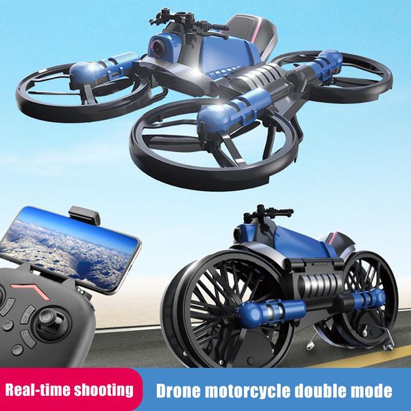unique h6 2-in-1 folding rc drone with camera motorcycle vehicle multi-functional folding aircraft vehicle 6-axis quadcopter toy
unique h6 2-in-1 folding rc drone with camera motorcycle vehicle multi-functional folding aircraft vehicle 6-axis quadcopter toy
