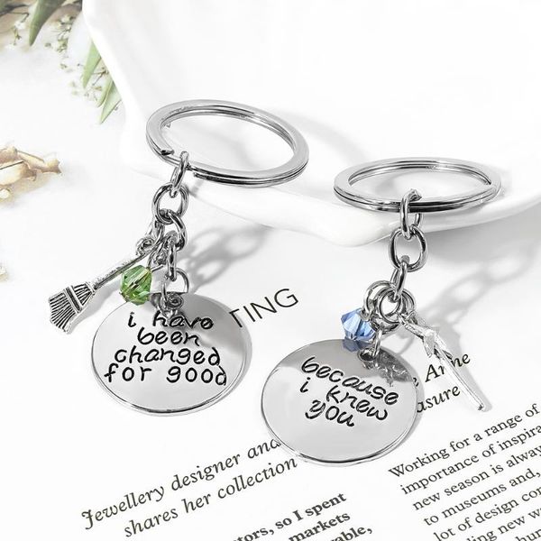 silver color round pendant couple keychain i have been changed for good because i knew you crystal keyring for women men gifts
silver color round pendant couple keychain i have been changed for good because i knew you crystal keyring for women men gifts