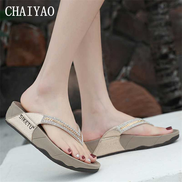 beach women's slippers 2020 rhinestone folder toe soft platform female slides outside pu leather wedges flats women's flip flop, Black
beach women's slippers 2020 rhinestone folder toe soft platform female slides outside pu leather wedges flats women's flip flop, Black