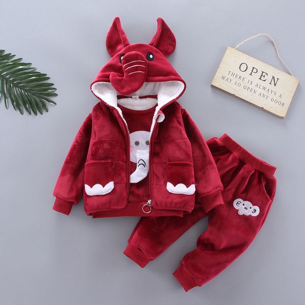 autumn winter boys girls plus velvet thick children's double-sided fleece elephant vest jacket pants 3pcs baby clothes, White
autumn winter boys girls plus velvet thick children's double-sided fleece elephant vest jacket pants 3pcs baby clothes, White