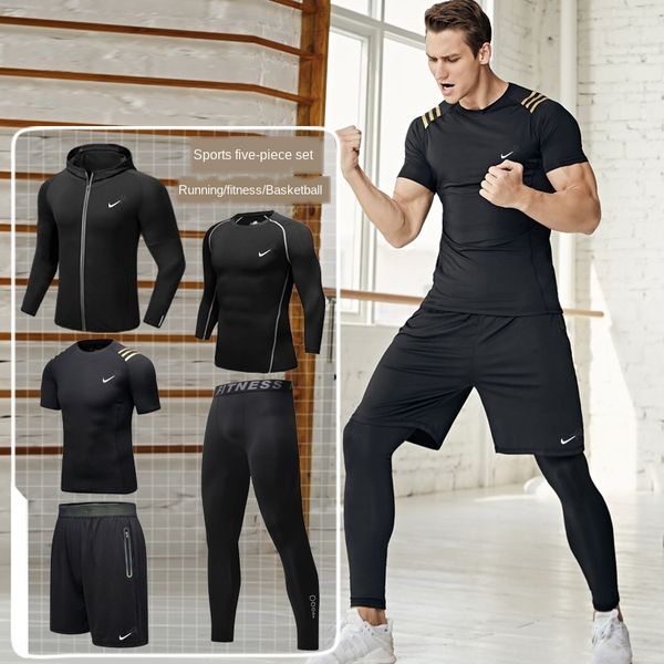kfozh men's sports and clothing exercise exercise fitness clothing sports fitness five-piece suit large size quick-drying stretch runni, White;black
kfozh men's sports and clothing exercise exercise fitness clothing sports fitness five-piece suit large size quick-drying stretch runni, White;black