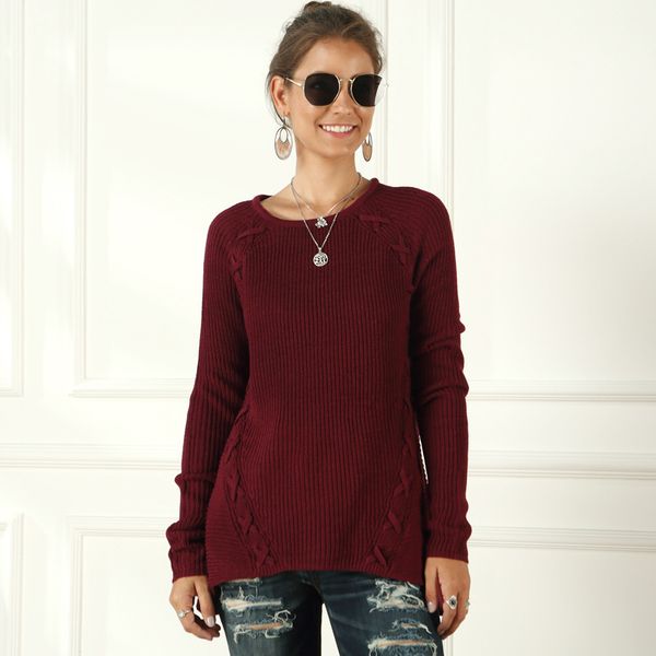 women's sweaters autumn and winter pullover european american large size irregular wearing rope long sleeve sweater, White;black
women's sweaters autumn and winter pullover european american large size irregular wearing rope long sleeve sweater, White;black