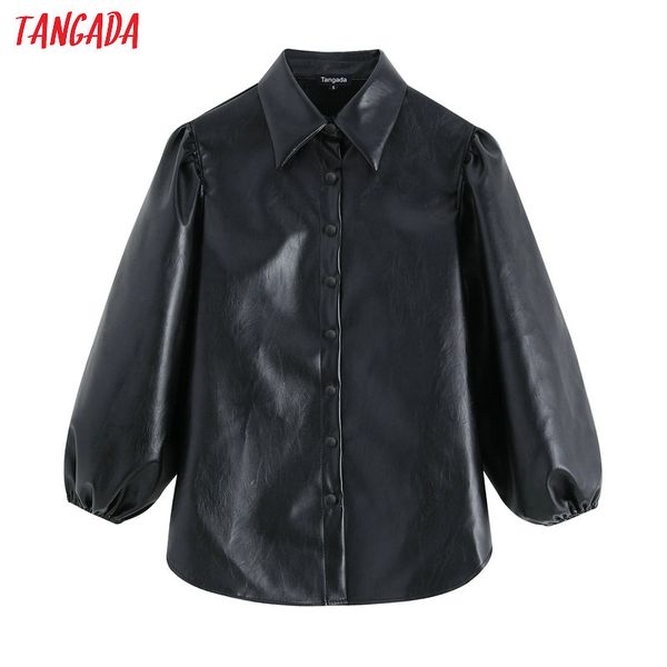 women's blouses & shirts tangada women faux leather black 2021 arrival lantern sleeve vintage female oversize be04, White
women's blouses & shirts tangada women faux leather black 2021 arrival lantern sleeve vintage female oversize be04, White