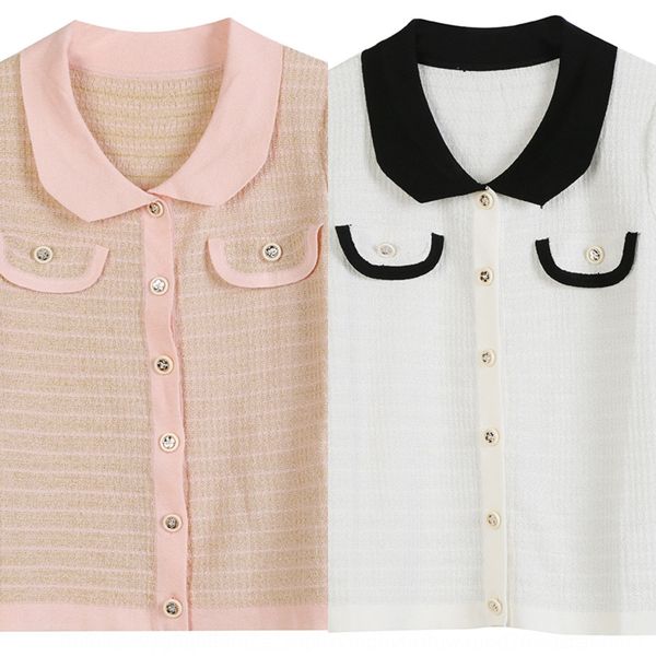 o12cu 2020 spring and summer new women's wear contrast color striped gold 2020 spring and summer new women's cardigan thread lapel, White
o12cu 2020 spring and summer new women's wear contrast color striped gold 2020 spring and summer new women's cardigan thread lapel, White