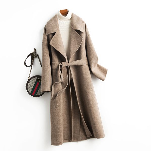 women's wool & blends high-quality double-faced woolen coat medium-length slim wild overcoat autumn winter 100% jacket, Black
women's wool & blends high-quality double-faced woolen coat medium-length slim wild overcoat autumn winter 100% jacket, Black