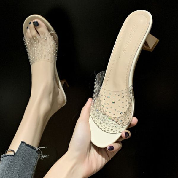 2020 summer new small fresh one-line rhinestone slippers women fashion crystal thick heel female sandals transparent high heels, Black
2020 summer new small fresh one-line rhinestone slippers women fashion crystal thick heel female sandals transparent high heels, Black