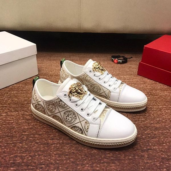 2020q high-quality leather medusa printed low-men's casual shoes, fashionable wild breathable sports outdoor shoes, size: 38-45, Black
2020q high-quality leather medusa printed low-men's casual shoes, fashionable wild breathable sports outdoor shoes, size: 38-45, Black