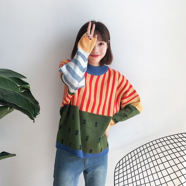 harajuku style color matching sweater harajuku pullover style color matching pullover sweater, White;black
harajuku style color matching sweater harajuku pullover style color matching pullover sweater, White;black