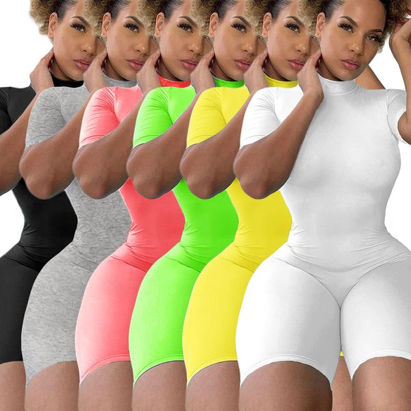 women shorts jumpsuits skinny clubwear solid color onesie short sleeve rompers sports overalls summer clothing zipper one piece pants, Black;white
women shorts jumpsuits skinny clubwear solid color onesie short sleeve rompers sports overalls summer clothing zipper one piece pants, Black;white