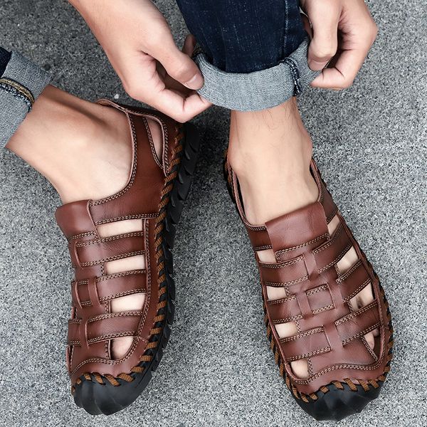 men's sandals genuine leather men shoes outdoor lightweight summer shoes comfort fashion casual men sandals zapatos de hombre mx200617, Black
men's sandals genuine leather men shoes outdoor lightweight summer shoes comfort fashion casual men sandals zapatos de hombre mx200617, Black