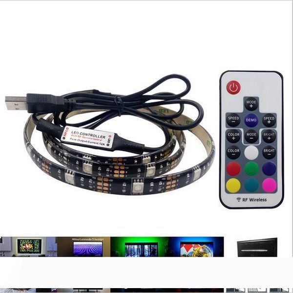 

5050 dc 5v rgb led strip waterproof 30led m usb led light strips flexible neon tape 1m 2m add remote for tv background