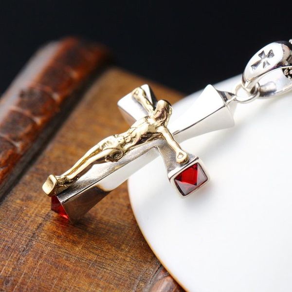 bocai s925 pure silver pendant for men and women thai silver jesus cross pendant vintage red zircon 2020 new fashion jewelry
bocai s925 pure silver pendant for men and women thai silver jesus cross pendant vintage red zircon 2020 new fashion jewelry