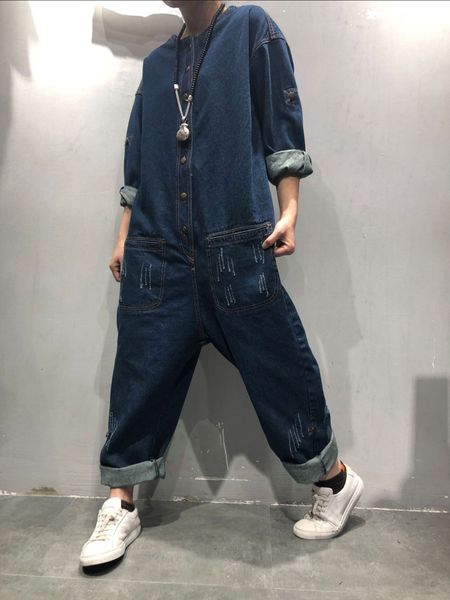 women's korean-style large-size casual wide-leg loose overalls denim overalls jeans and jeans jumpsuit produced in march, Blue
women's korean-style large-size casual wide-leg loose overalls denim overalls jeans and jeans jumpsuit produced in march, Blue
