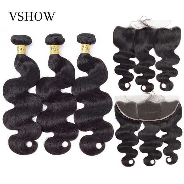 VSHOW Brazilian Body Wave Bundles With Closure 13x4 10-26 Inch Remy Human Hair 3/4 Bundles Sew In With Lace Frontal
VSHOW Brazilian Body Wave Bundles With Closure 13x4 10-26 Inch Remy Human Hair 3/4 Bundles Sew In With Lace Frontal