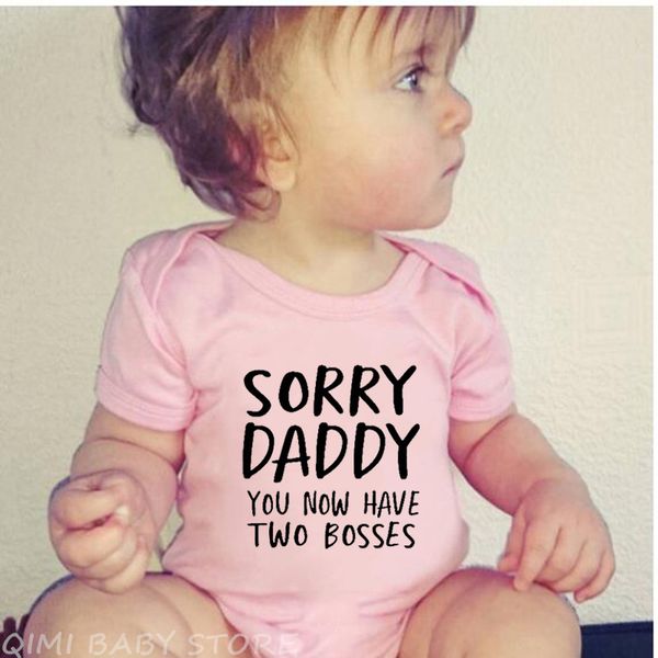 sorry daddy you now have two bosses print baby rompers summer baby clothing romper infant newborn boy girl clothes jumpsuit, Blue
sorry daddy you now have two bosses print baby rompers summer baby clothing romper infant newborn boy girl clothes jumpsuit, Blue