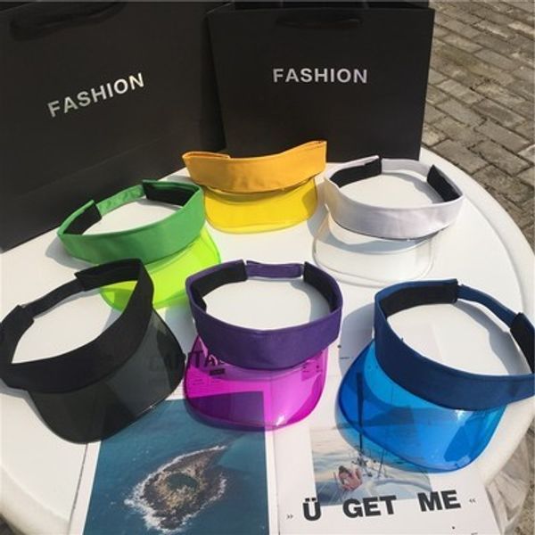 summer pvc visor cap new women casual holiday beach sun hat candy color ess casquette gorras, Blue;gray
summer pvc visor cap new women casual holiday beach sun hat candy color ess casquette gorras, Blue;gray
