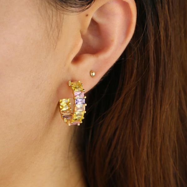 fashion earring jewelry womens accessories with rainbow shiny cz paved wide band hoop earring for women wedding jewelry, Golden;silver
fashion earring jewelry womens accessories with rainbow shiny cz paved wide band hoop earring for women wedding jewelry, Golden;silver