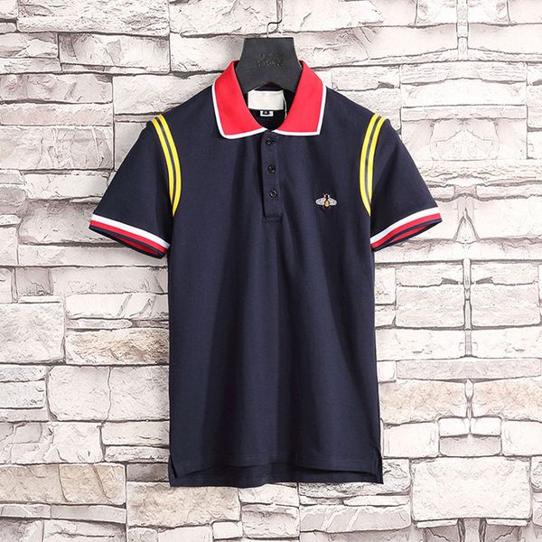 whj 2019 casual men polo shirts snake bee floral embroidery mens polos high street fashion polos, White;black
whj 2019 casual men polo shirts snake bee floral embroidery mens polos high street fashion polos, White;black