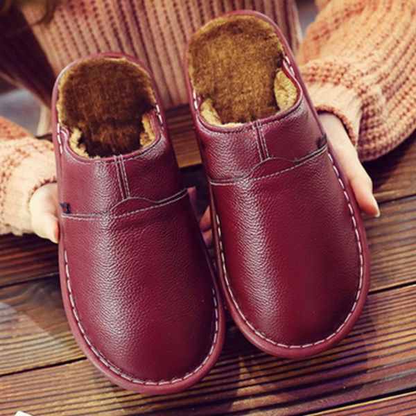 women home slippers for winter warm plush slippers bedroom genuine leather men/women house indoor shoes large size 11, Black
women home slippers for winter warm plush slippers bedroom genuine leather men/women house indoor shoes large size 11, Black