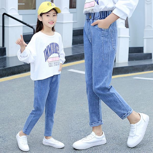 wear girls autumn children's straight stretch casual women's big casual pants and jeans children's jeans pants, Blue
wear girls autumn children's straight stretch casual women's big casual pants and jeans children's jeans pants, Blue