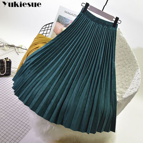 2020 two layer spring women suede skirt long pleated skirts brand womens saias midi faldas vintage women midi skirt, Black
2020 two layer spring women suede skirt long pleated skirts brand womens saias midi faldas vintage women midi skirt, Black