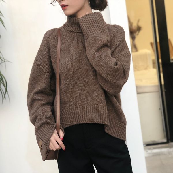 autumn winter knitted turtleneck sweater women thick long oversized sweaters women solid cashmere pullovers korean, White;black
autumn winter knitted turtleneck sweater women thick long oversized sweaters women solid cashmere pullovers korean, White;black