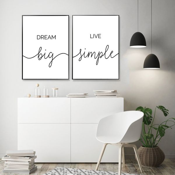 dream big live simple life quote black and white wall art prints canvas paintings poster pictures bedroom home decor
dream big live simple life quote black and white wall art prints canvas paintings poster pictures bedroom home decor