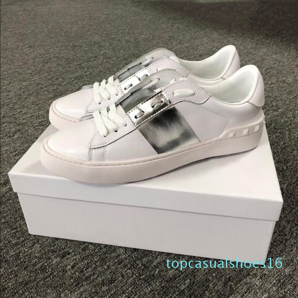 men open designer shoes lace up ace genuine leather sneakers white black luxury casual shoes gift for womens size 35-46 t01 
men open designer shoes lace up ace genuine leather sneakers white black luxury casual shoes gift for womens size 35-46 t01