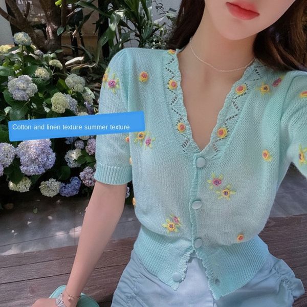 v8k3o knitted shirt embroidered shirtair conditioning shirtthin women's 2020 summer sun-proof cardigan western fragrance air-conditione, White
v8k3o knitted shirt embroidered shirtair conditioning shirtthin women's 2020 summer sun-proof cardigan western fragrance air-conditione, White