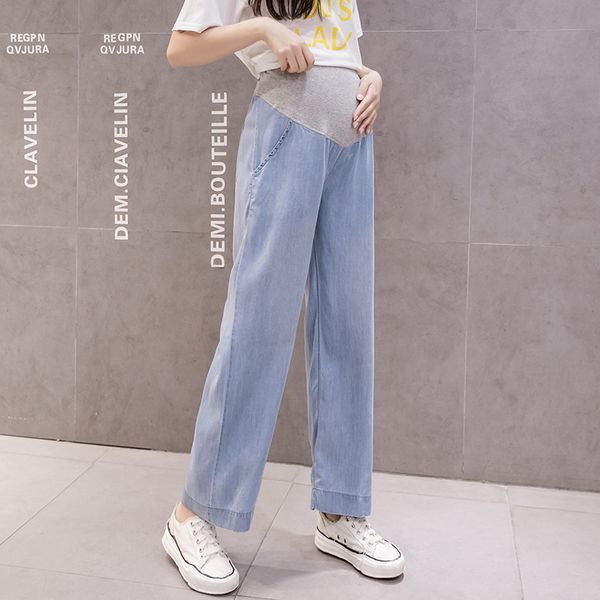 2120# summer thin tencel denim maternity jeans high waist belly long pants for pregnant women soft pregnancy loose trousers, White
2120# summer thin tencel denim maternity jeans high waist belly long pants for pregnant women soft pregnancy loose trousers, White