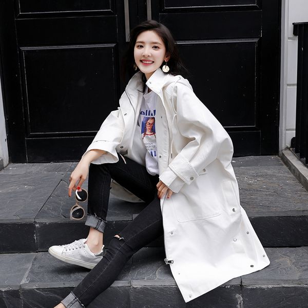 2019 autumn new hooded single row dark coat loose large pocket printed mid-length for women windbreaker coat windbreaker, Tan;black
2019 autumn new hooded single row dark coat loose large pocket printed mid-length for women windbreaker coat windbreaker, Tan;black